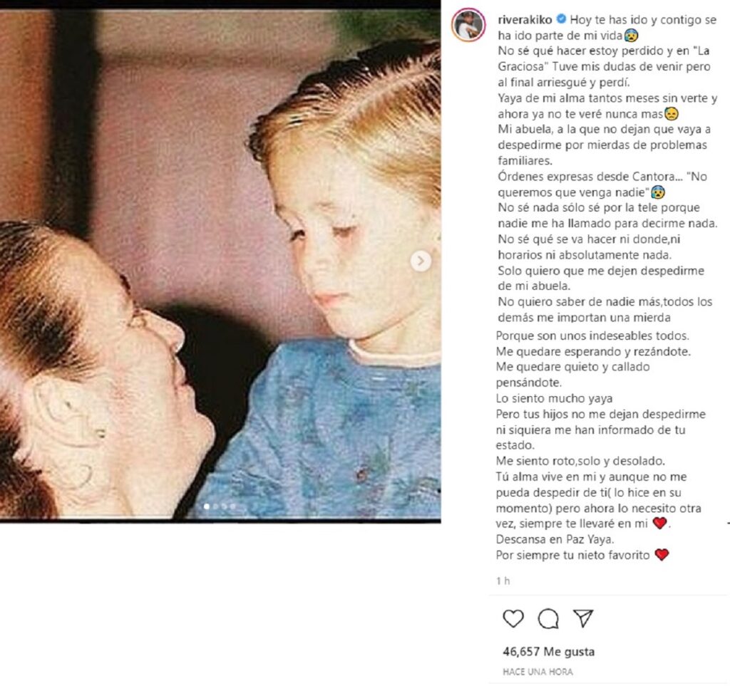 El mensaje de despedida de Kiko Rivera a su madre Isabel Pantoja