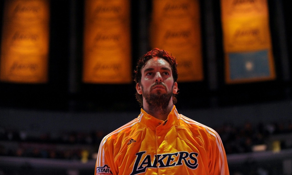 Pau Gasol durante un partido con los Ángeles Lakers.