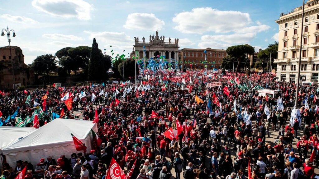 Manifestación antifascista Italia
