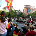 Desfile militar del 12 de Octubre por el Paseo de la Castellana de Madrid.
