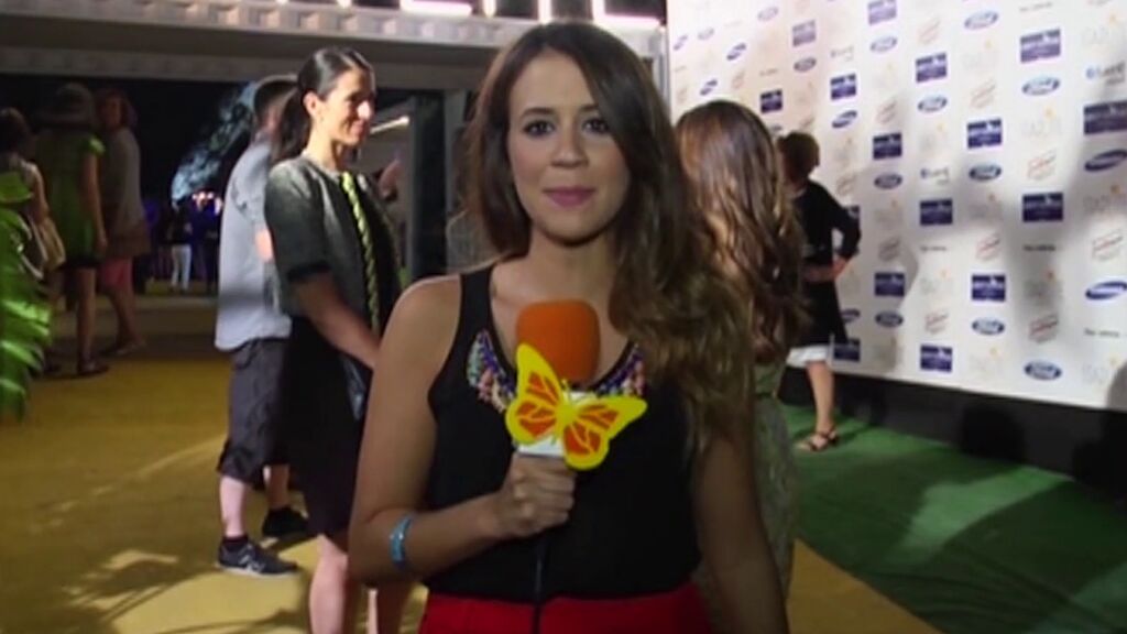 Cristina Porta cuando estuvo de reportera en 'Cazamariposas' en Mediaset