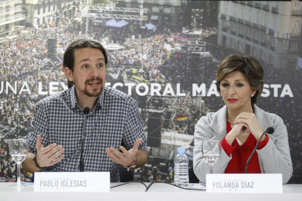 Pablo Iglesias y Yolanda Díaz, en 2018