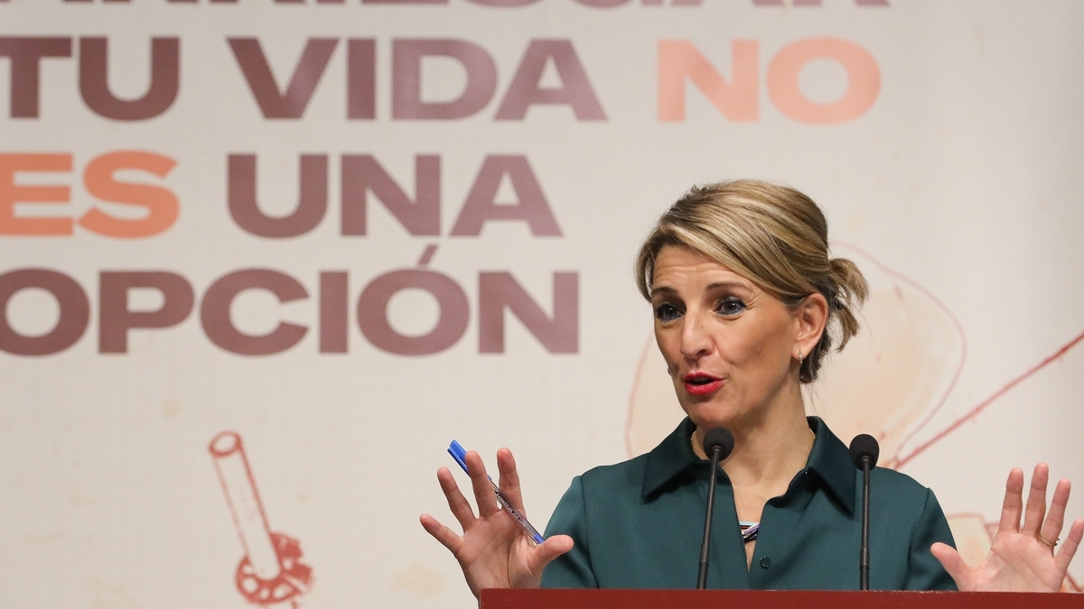 La vicepresidenta segunda, Yolanda Díaz, en el Ministerio de Trabajo, el pasado 9 de diciembre.