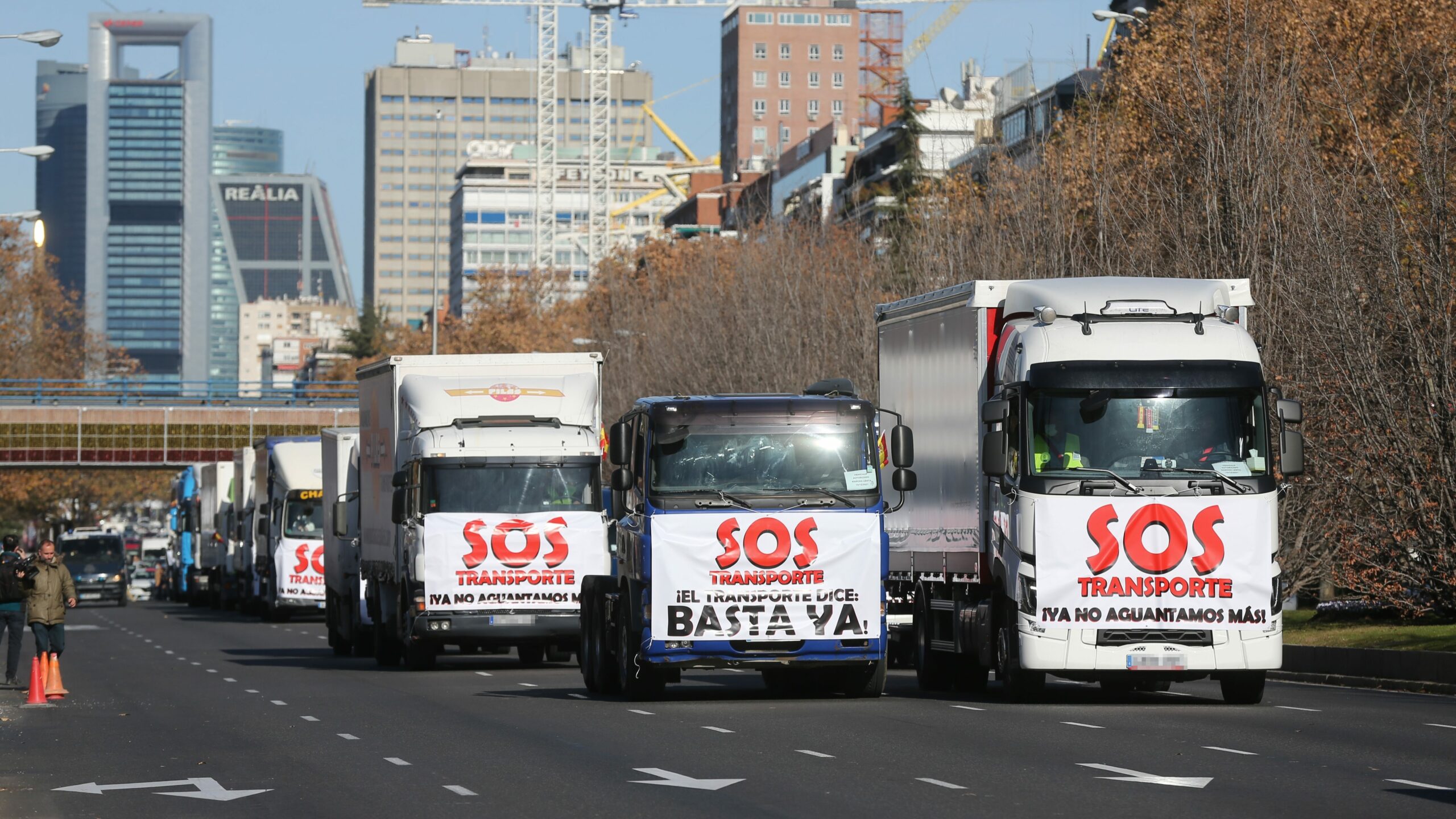 Protesta de transportistas frente a la situación del sector. Europa Press