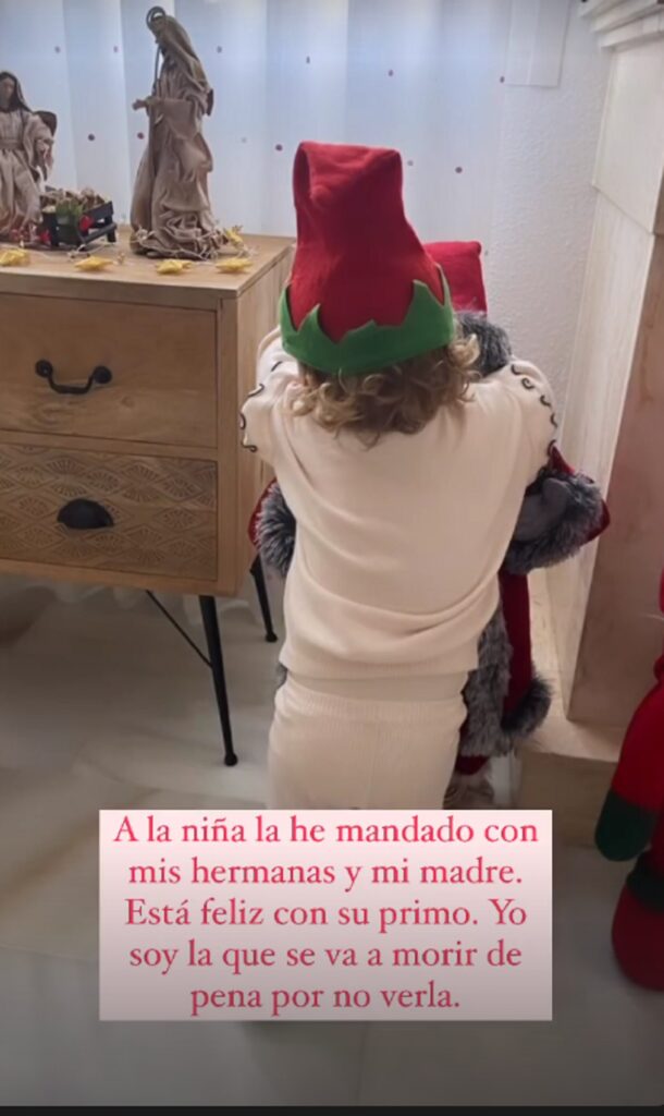 Toñi Moreno escribe que se va a morir de pena de no pasar parte de las Navidades con su hija