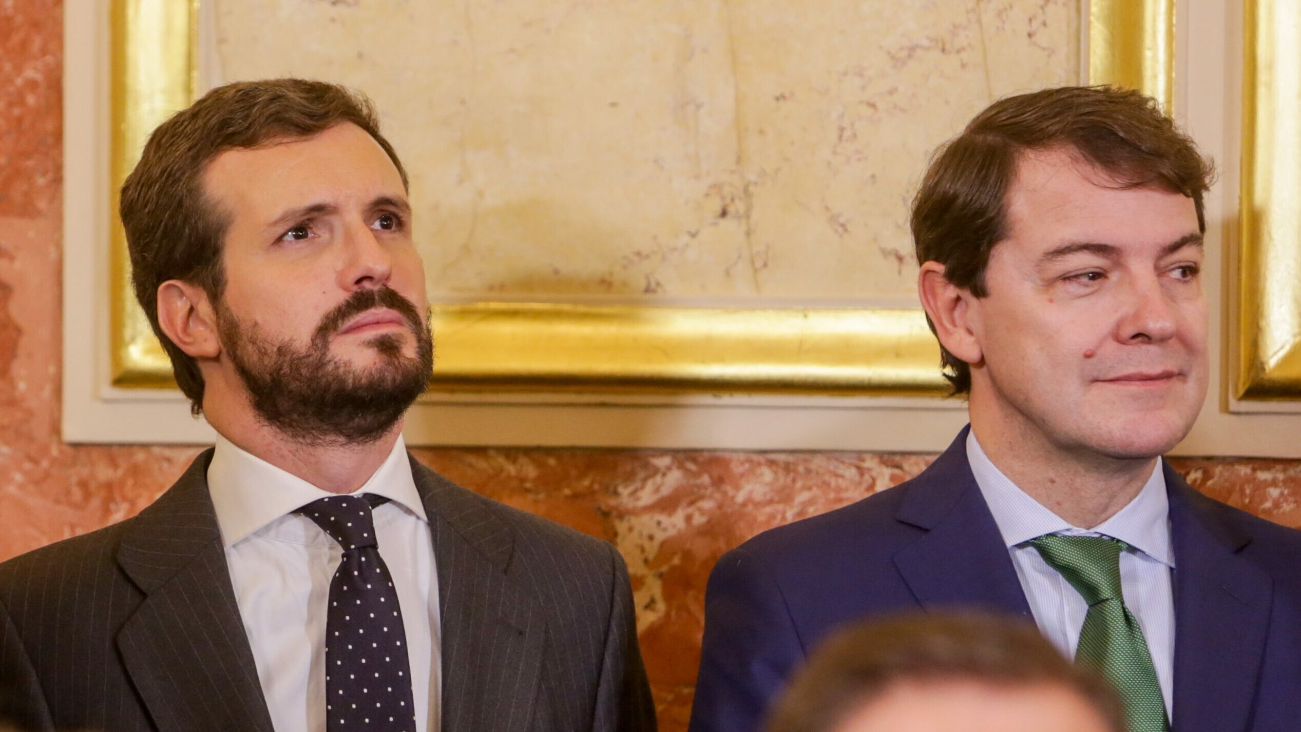 El presidente del Partido Popular, Pablo Casado y el presidente de Castilla y León, Alfonso Fernández Mañueco.