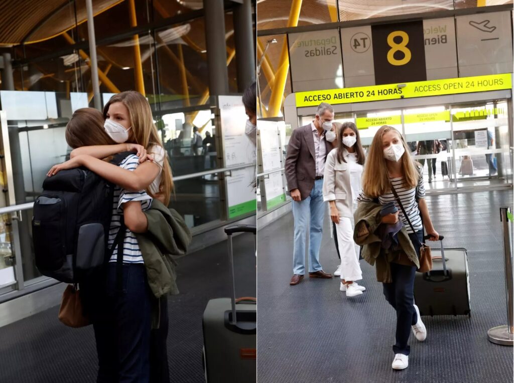 Las hermanas se despiden muy cariñosas en el aeropuerto