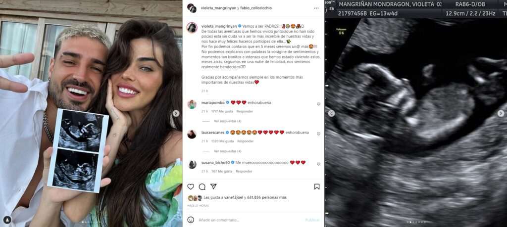 Violeta Mangriñán y Fabio Colloricchio confirman que están esperando su primer hijo