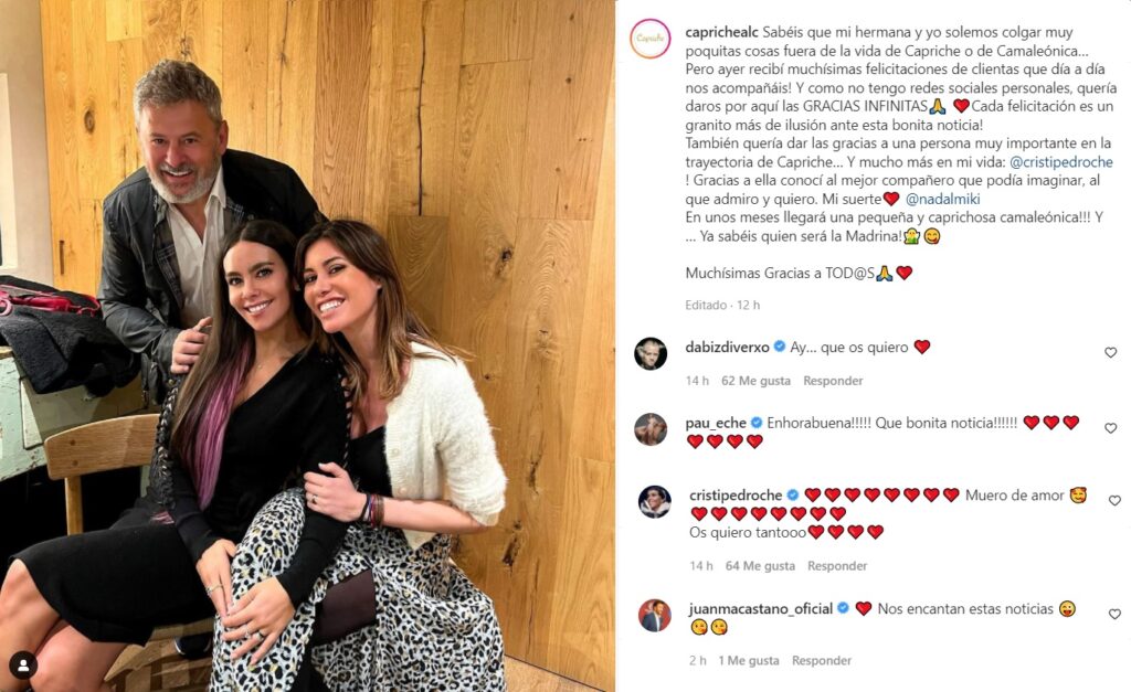Helena Aldea, pareja de Miki Nadal, anuncia que Cristina Pedroche será la madrina