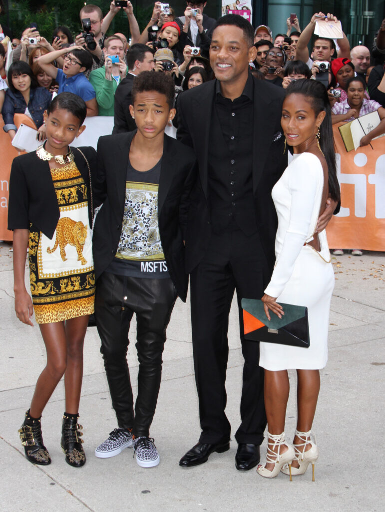 Will Smith, su mujer Jada y sus hijos Willow y Jaden, en 2012