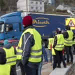 Camioneros en huelga