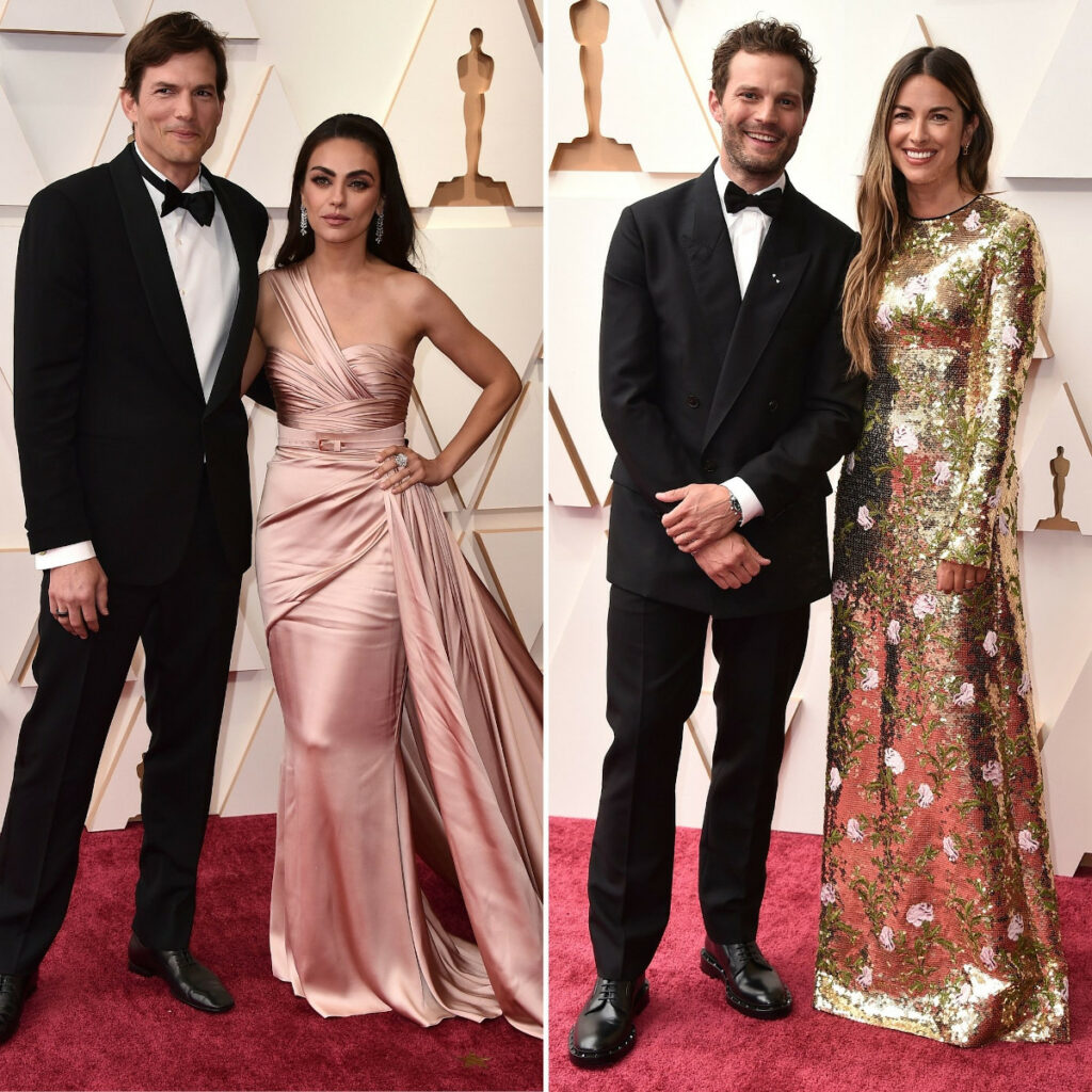Alfombra roja de los Premios Oscar 2022: Mila Kunis, Ashton Kutcher, Jamie Dornan y Amelia Warner