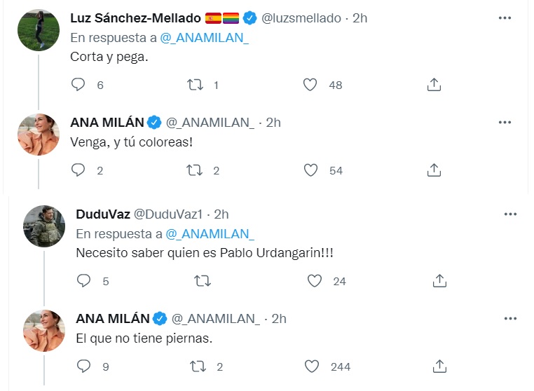 Ana Milán bromea con las piernas de Pablo Urdangarin