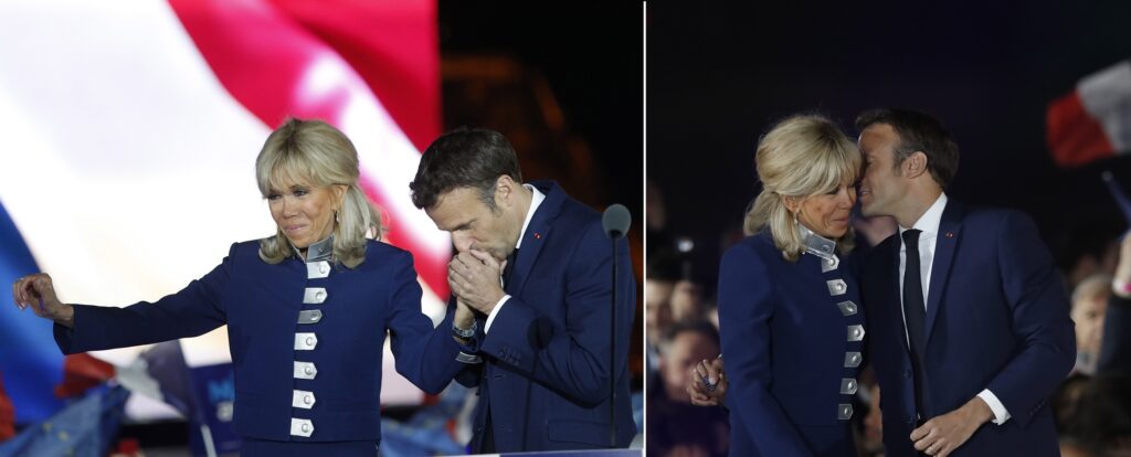 Emmanuel Macron, muy cariñoso con su mujer Brigitte
