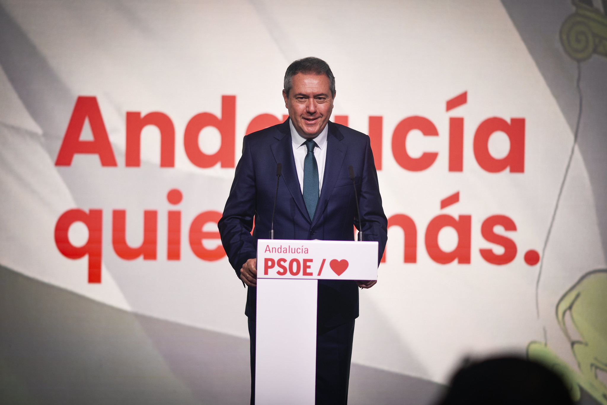 El candidato del PSOE-A a la Junta de Andalucía, Juan Espadas, este martes en rueda de prensa. FOTO/ PSOE-A