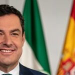 El presidente de la Junta de Andalucía, Juanma Moreno, este lunes en el momento de anunciar las elecciones para el 19 de junio. Foto/ Europa Press