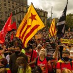 Manifestación a favor de la independencia en Cataluña
