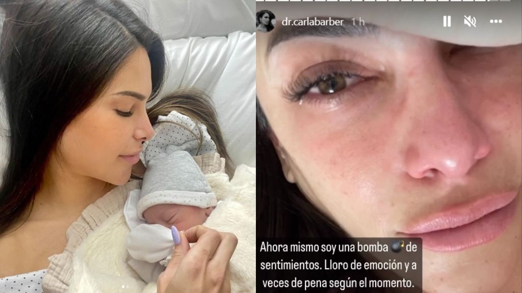 Carla Barber publica una foto llorando tras ser madre y preocupa a sus fans