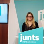 La líder de Junts en Barcelona, Elsa Artadi, en rueda de prensa en Barcelona