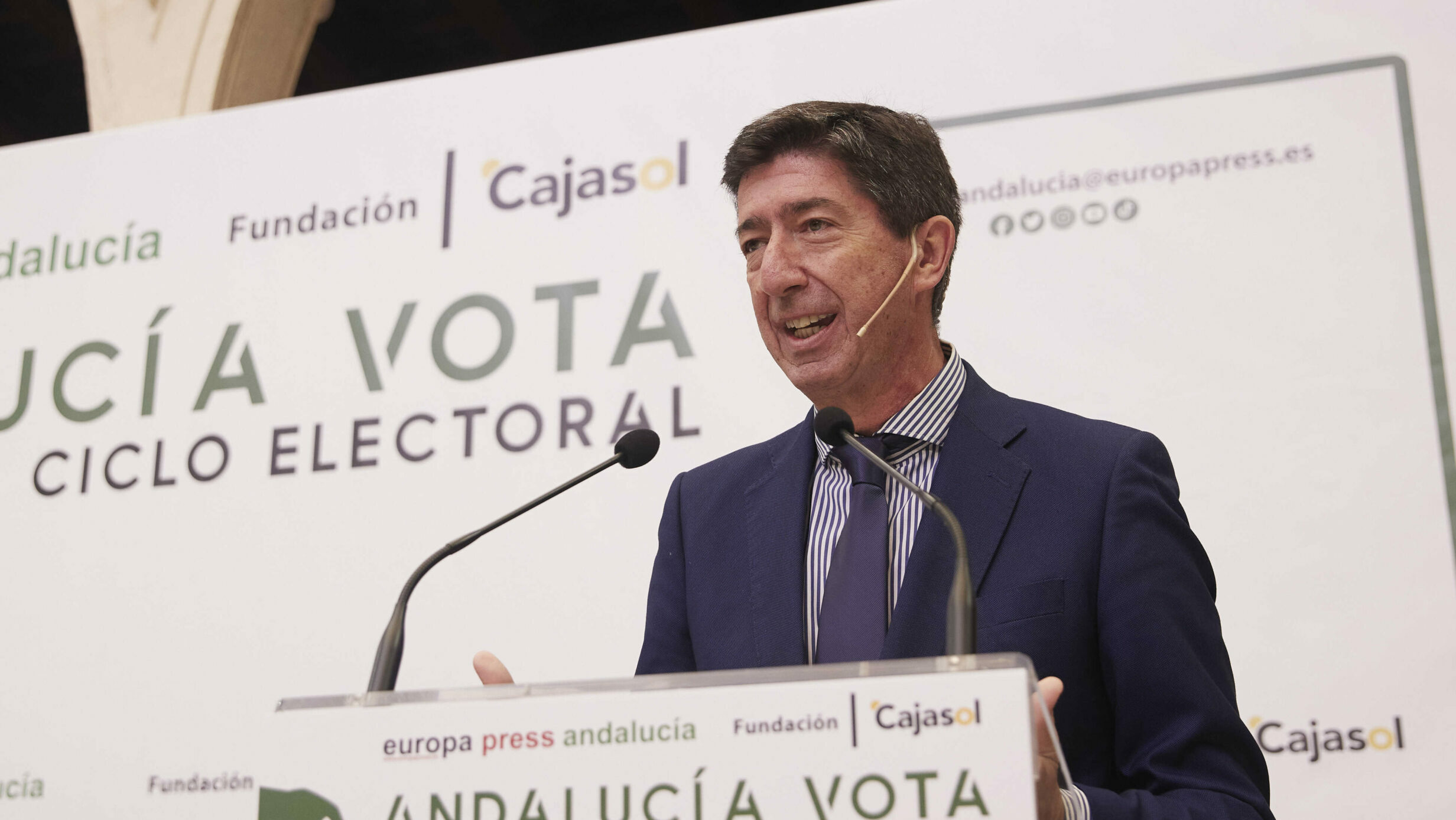El vicepresidente de la Junta de Andalucía, Juan Marín, este lunes en Sevilla. FOTO/ Europa Press