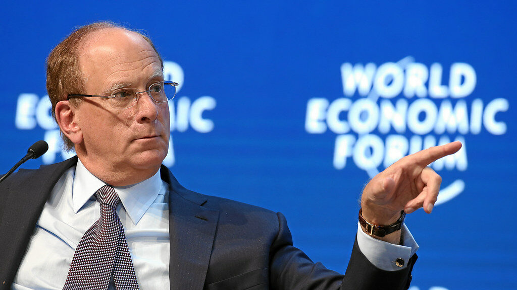 El fundador y CEO de BlackRock, Larry Fink, en el Foro de Davos.