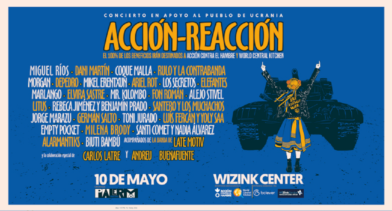 Acción-reacción, así será el concierto benéfico por Ucrania con Miguel Ríos, Coque Malla o Dani Martín