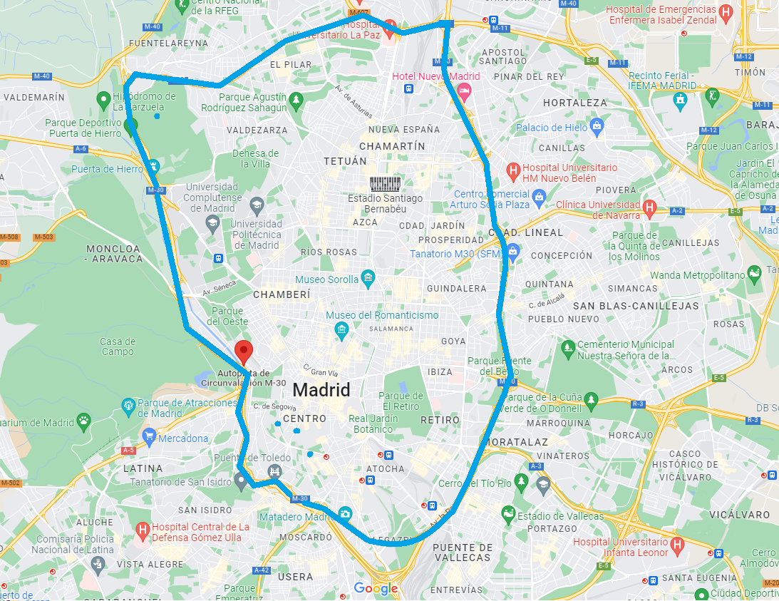 Comienzan Las Multas Por Acceder Al Interior De La M30 En Madrid Estas   Mapa M30 1 