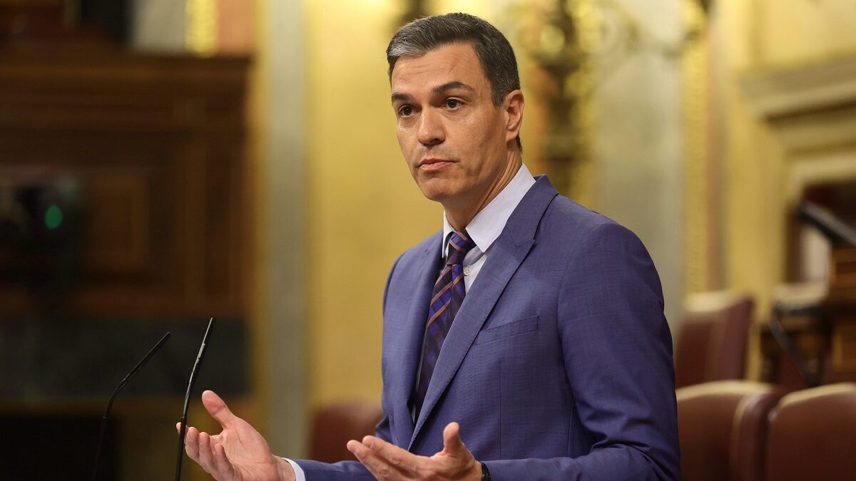 El presidente del Gobierno, Pedro Sánchez, interviene en una sesión plenaria