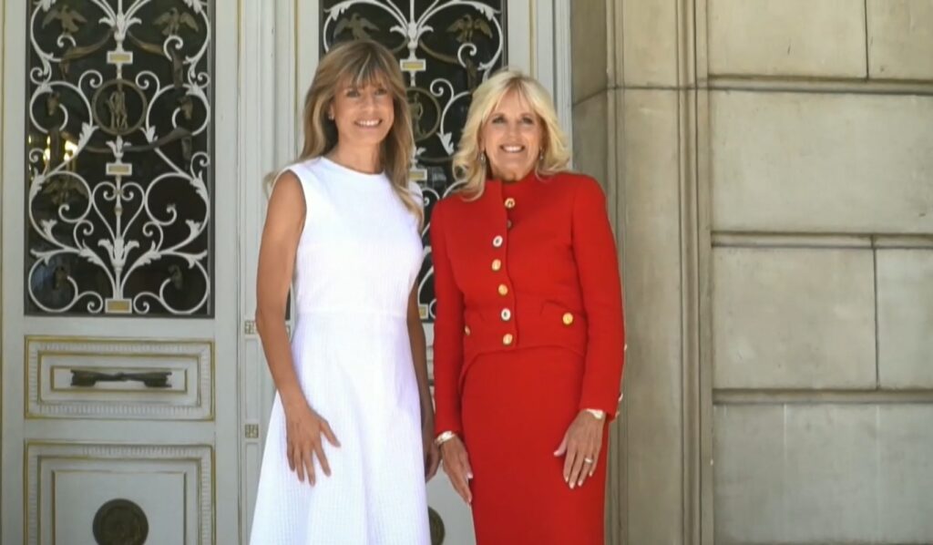 Begoña Gómez y Jill Biden, en el Palacio de La Moncloa