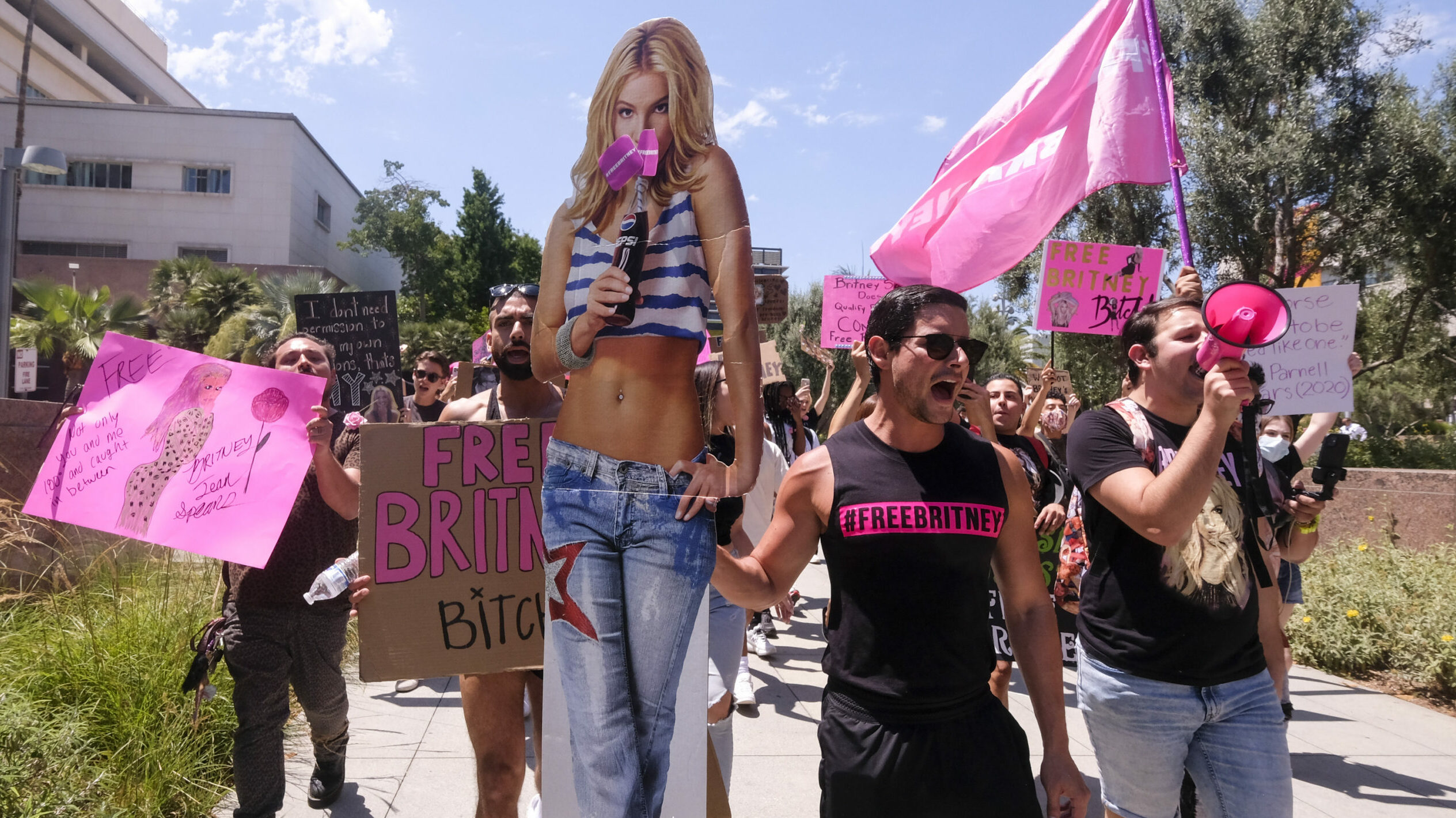 Manifestantes por el juicio de Britney Spears