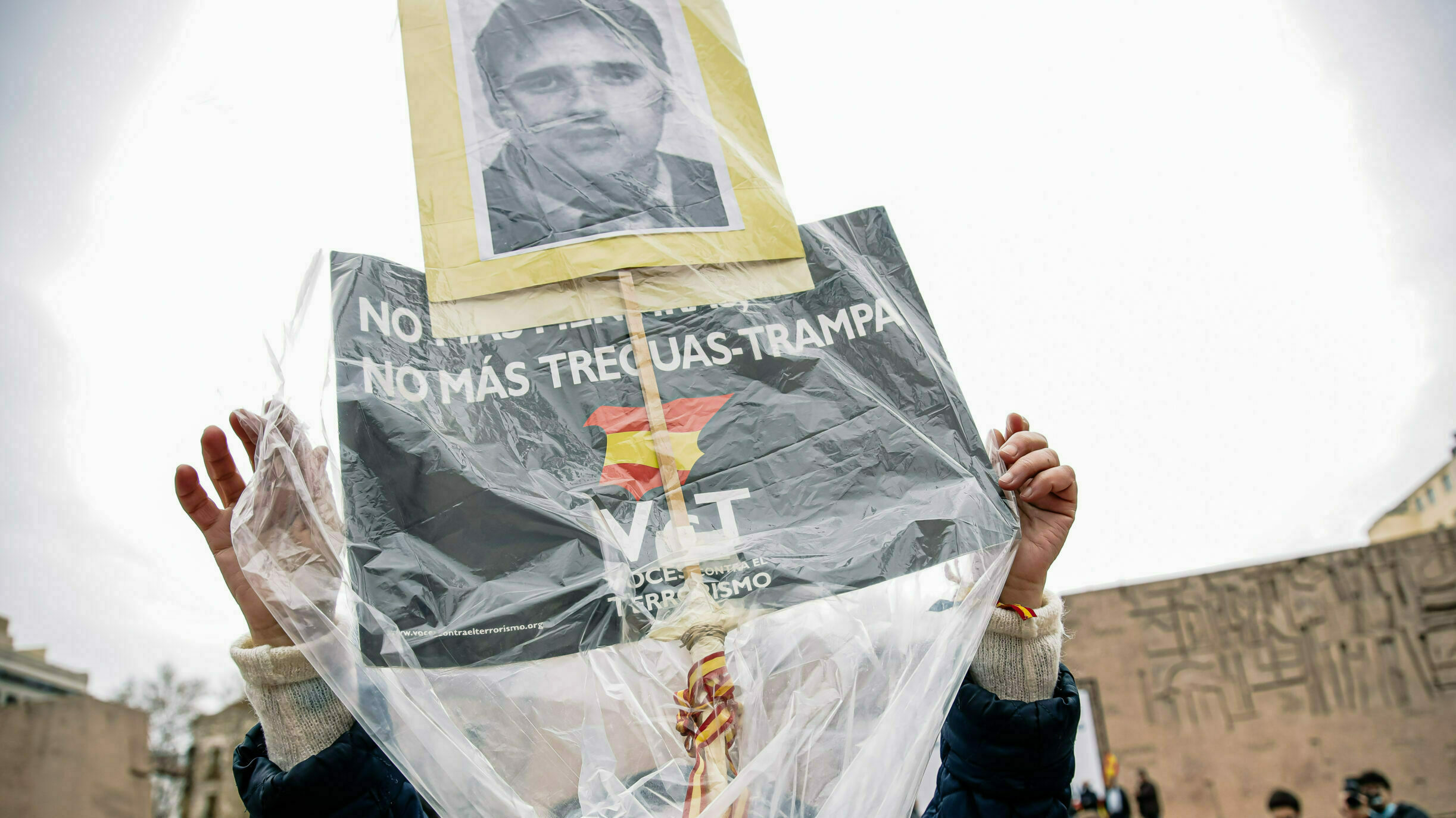 Pancarta con la imagen de Miguel Ángel Blanco