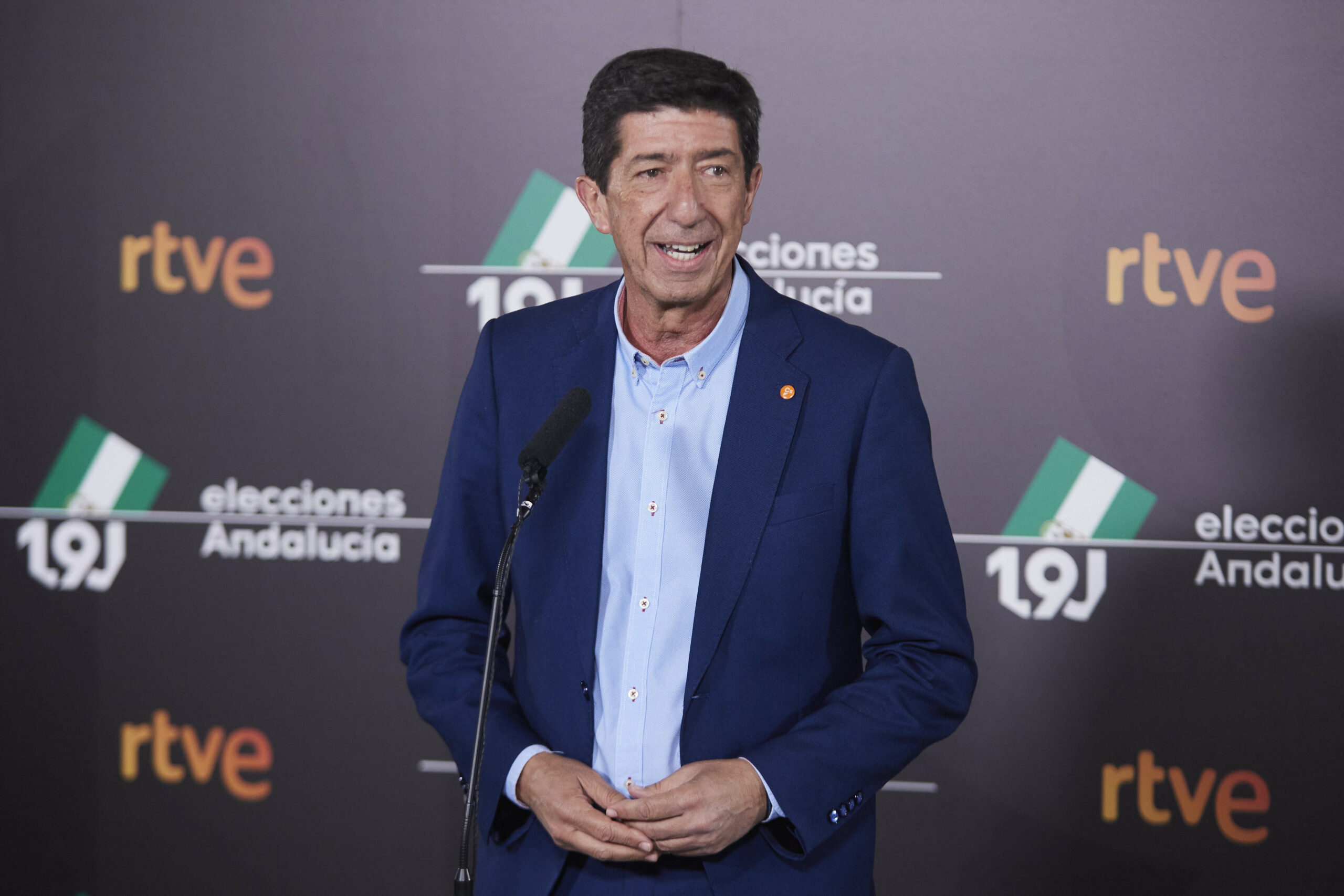 El vicepresidente de la Junta de Andalucía, Juan Marín, este martes tras el debate televisivo. FOTO/ Europa Press