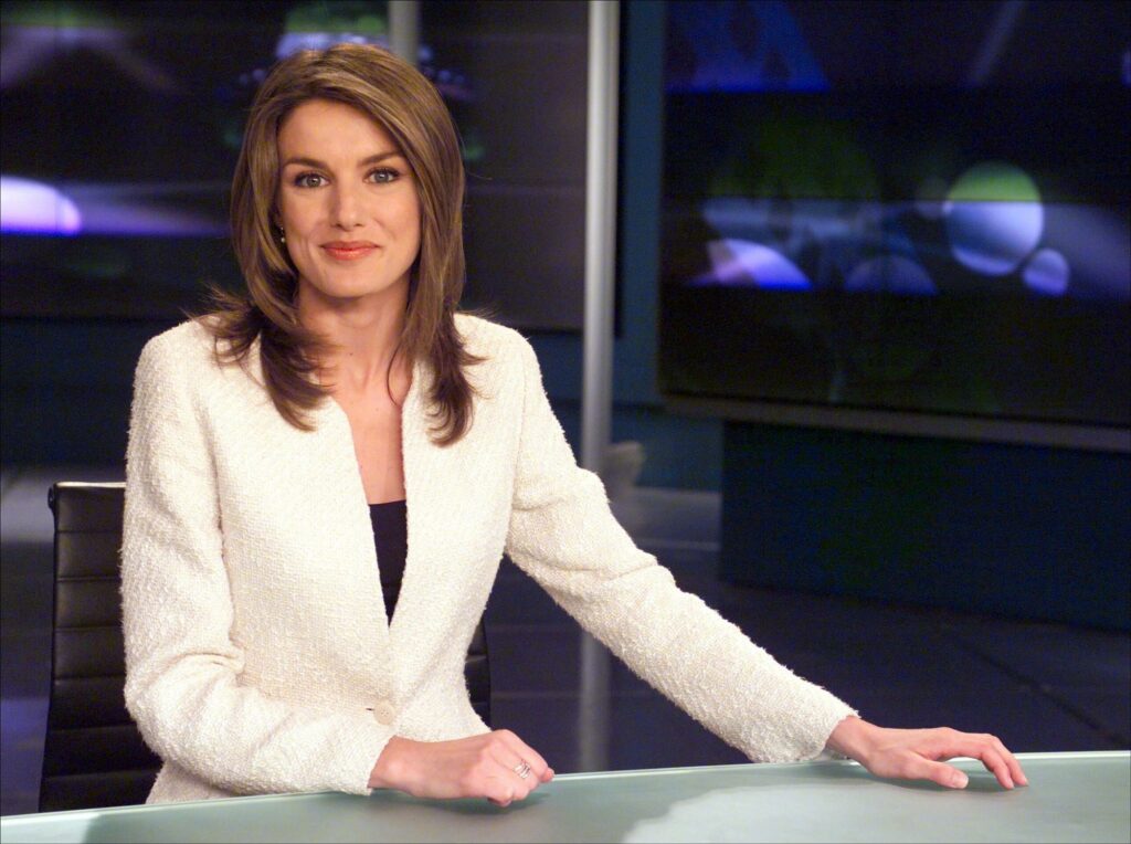 Letizia Ortiz cuando era presentadora de las noticias de TVE