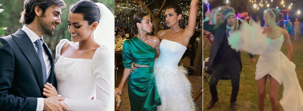 Marta Lozano lució tres vestidos de novia en su boda
