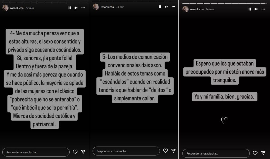 Mensajes que ha escrito la mujer de Santi Millán tras filtrarse el vídeo sexual de su marido con otra