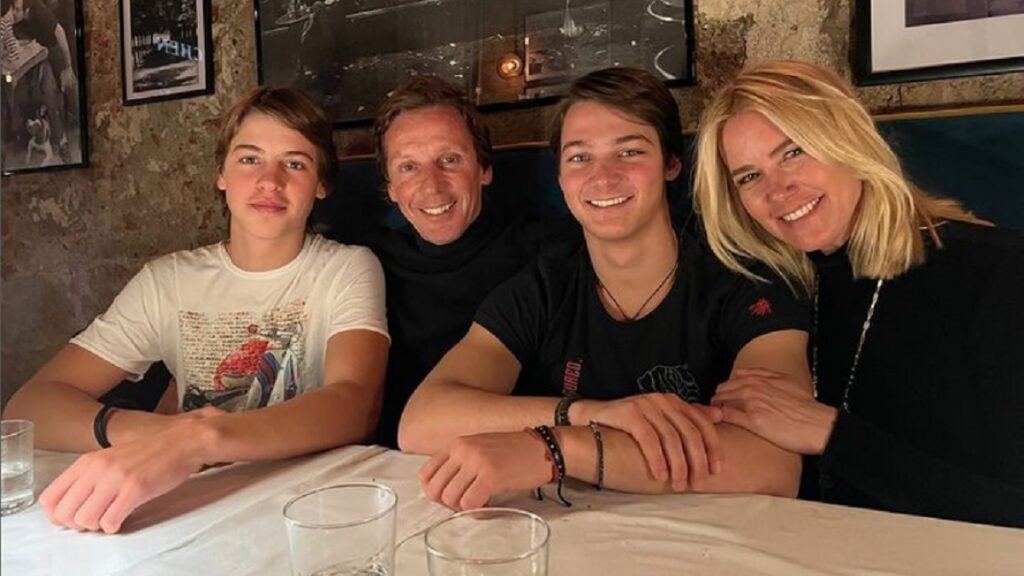 Valeria Mazza, con su marido y sus hijos Tiziano Gravier y Benicio