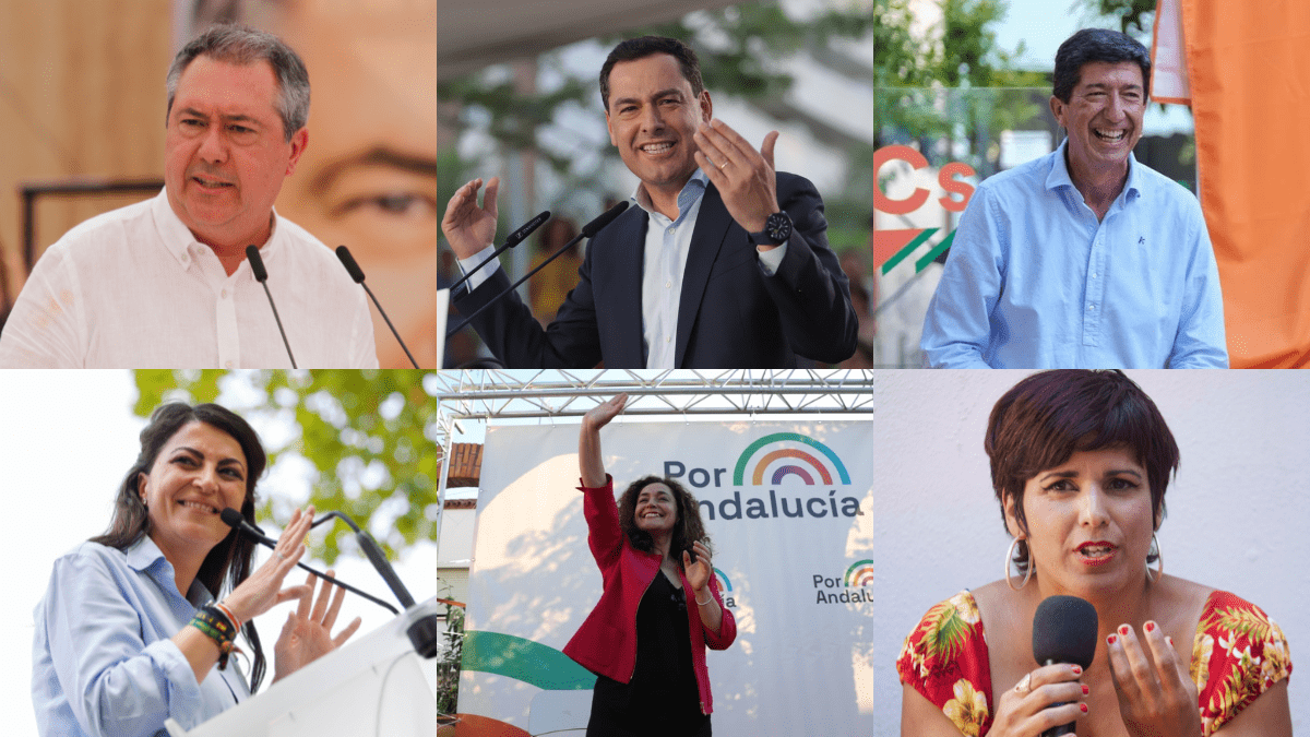 Elecciones en Andalucía: el primer debate a seis de la campaña andaluza enfrenta este lunes a los candidatos en televisión