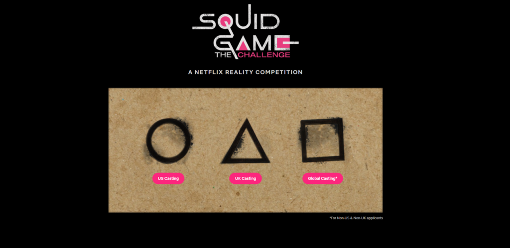 Web de 'Squid Game: The Challengue' (de la serie 'El juego del calamar')