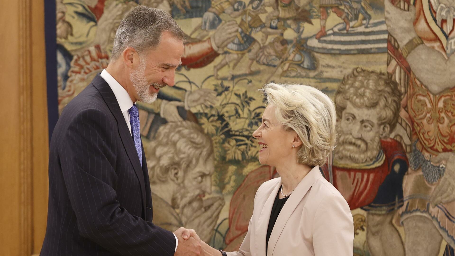 El rey Felipe VI con la presidenta de la Comisión Europea, Ursula von der Leyen