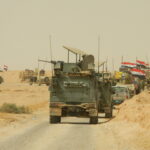 El convoy del que formaban parte los boinas verdes españoles en su ruta hacia el noroeste de Irak. Fotografía del libro Boinas verdes españoles