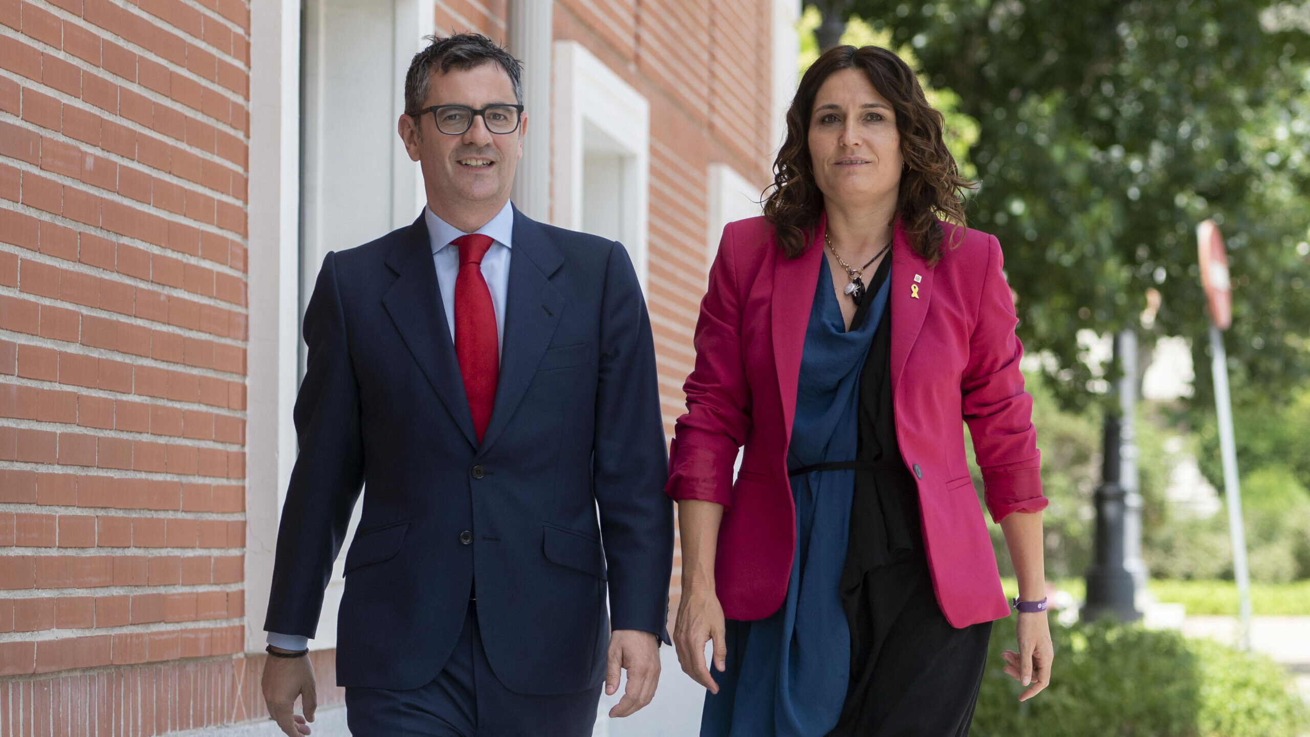 El ministro de la Presidencia, Félix Bolaños, con la consellera de la Presidencia de la Generalitat, Laura Vilagrà
