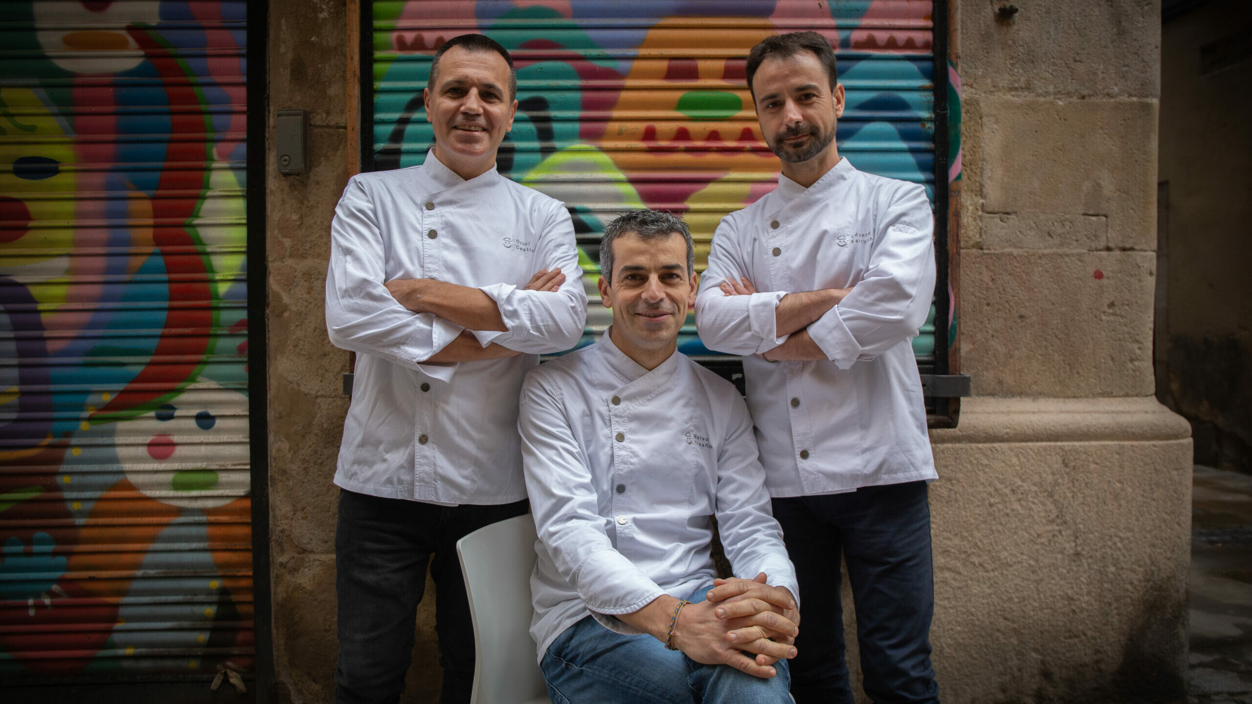 Los tres chefs del restaurante Disfrutar: Oriol Castro, Mateu Casañas y Eduard Xatruch