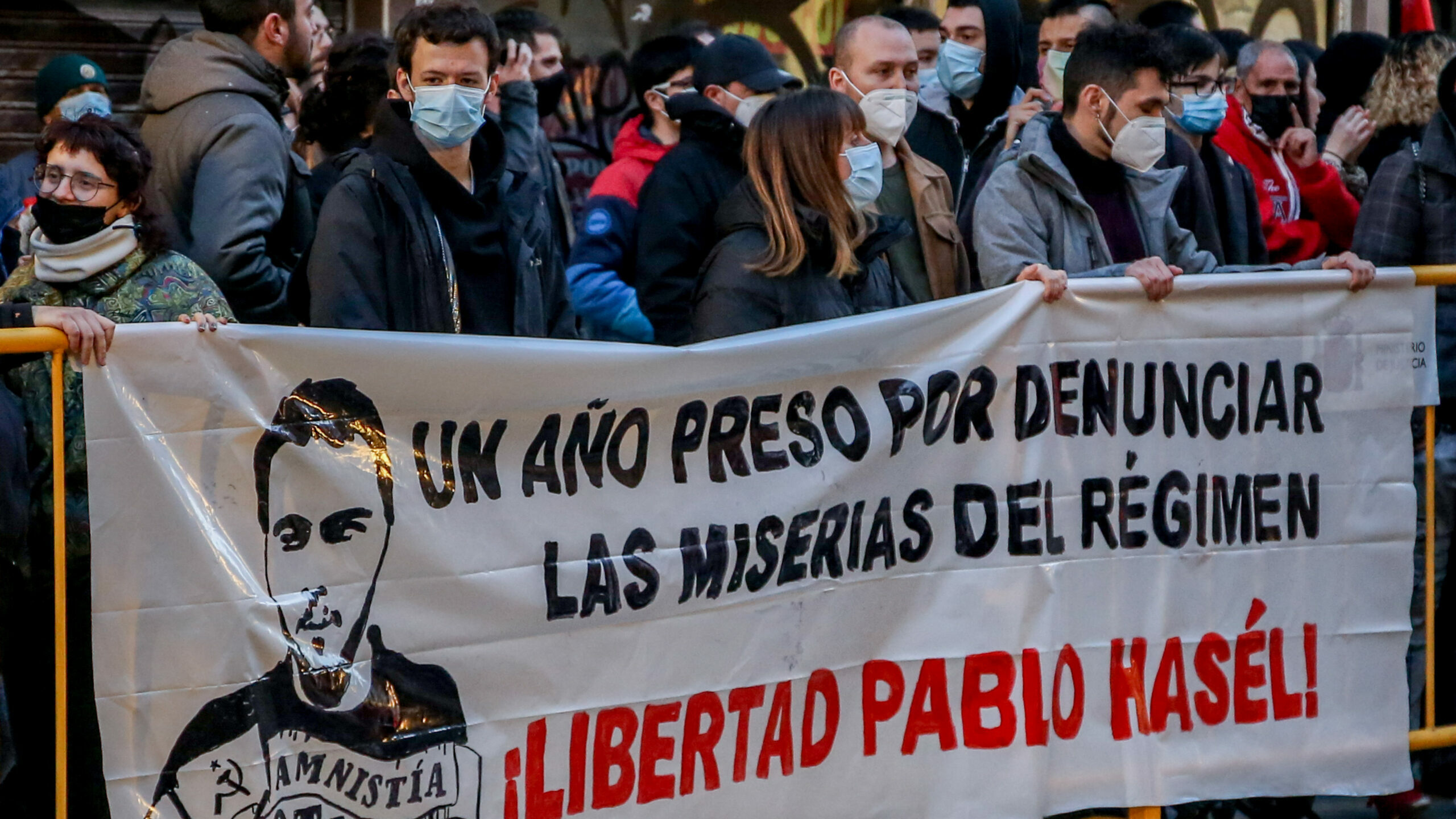 Concentración en apoyo al rapero Pablo Hasél tras su ingreso en prisión