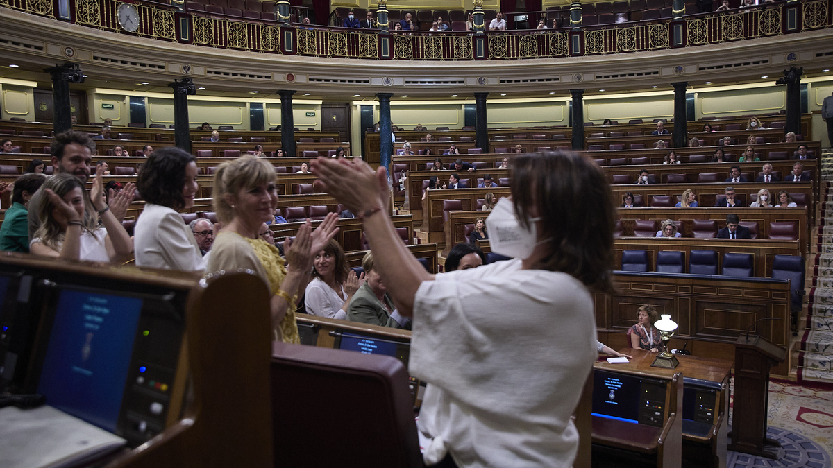 La ex vicesecretaria general del PSOE, Adriana Lastra, el pasado 7 de junio en el Congreso.