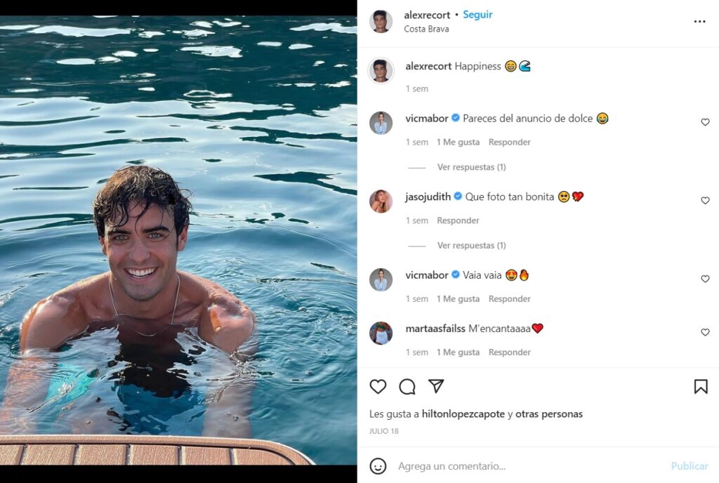 Victoria Federica le ha escrito mensajes a Álex Recort en su Instagram
