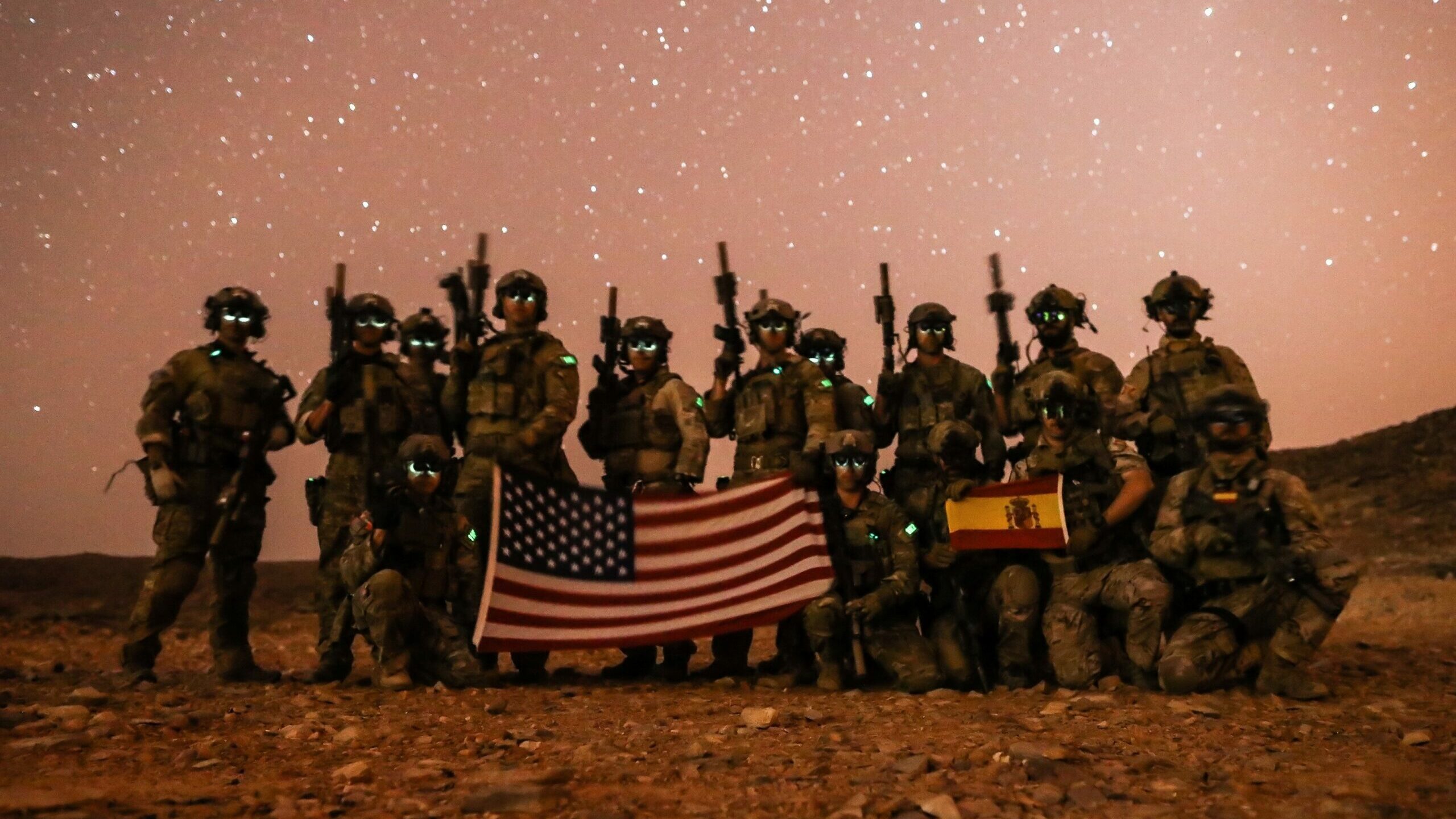 Unidades de operaciones especiales de Estados Unidos y España en un ejercicio militar celebrado en Mauritania en 2019