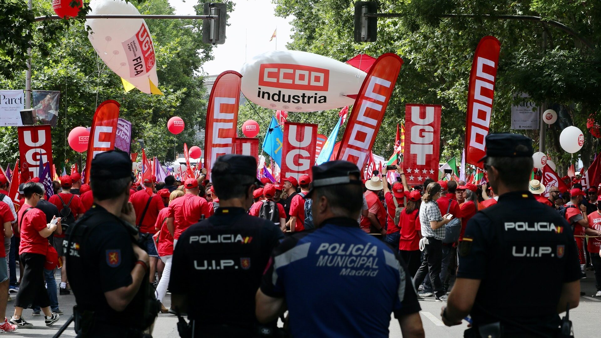 Manifestaciones de los sindicatos en Madrid