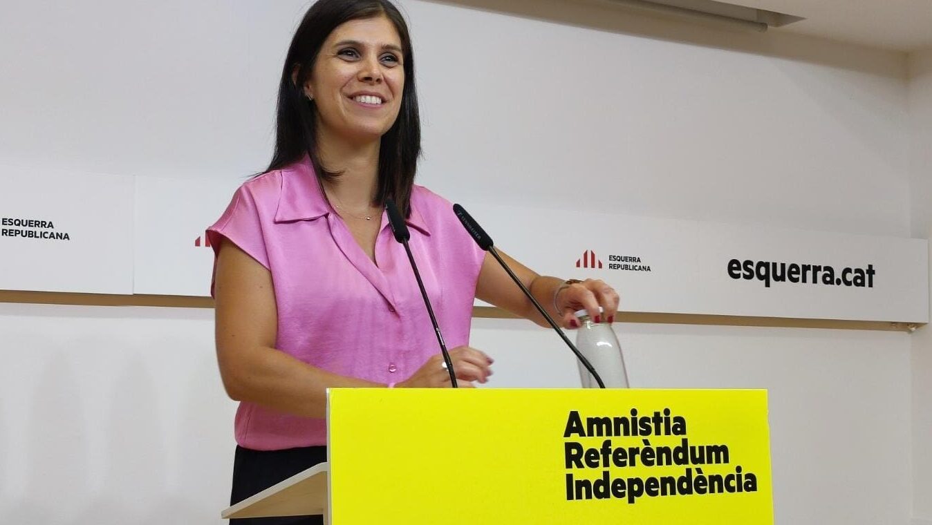 La secretaria adjunta y portavoz de ERC, Marta Vilalta, en rueda de prensa