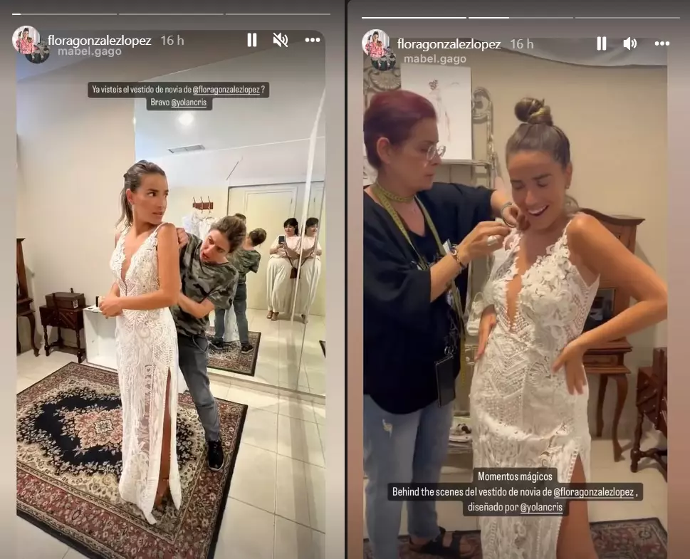 Flora González publicó fotos con su vestido de novia
