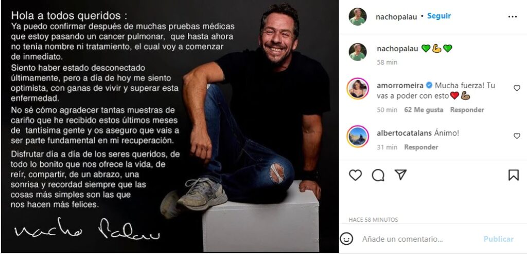 Nacho Palau anuncia que padece cáncer de pulmón